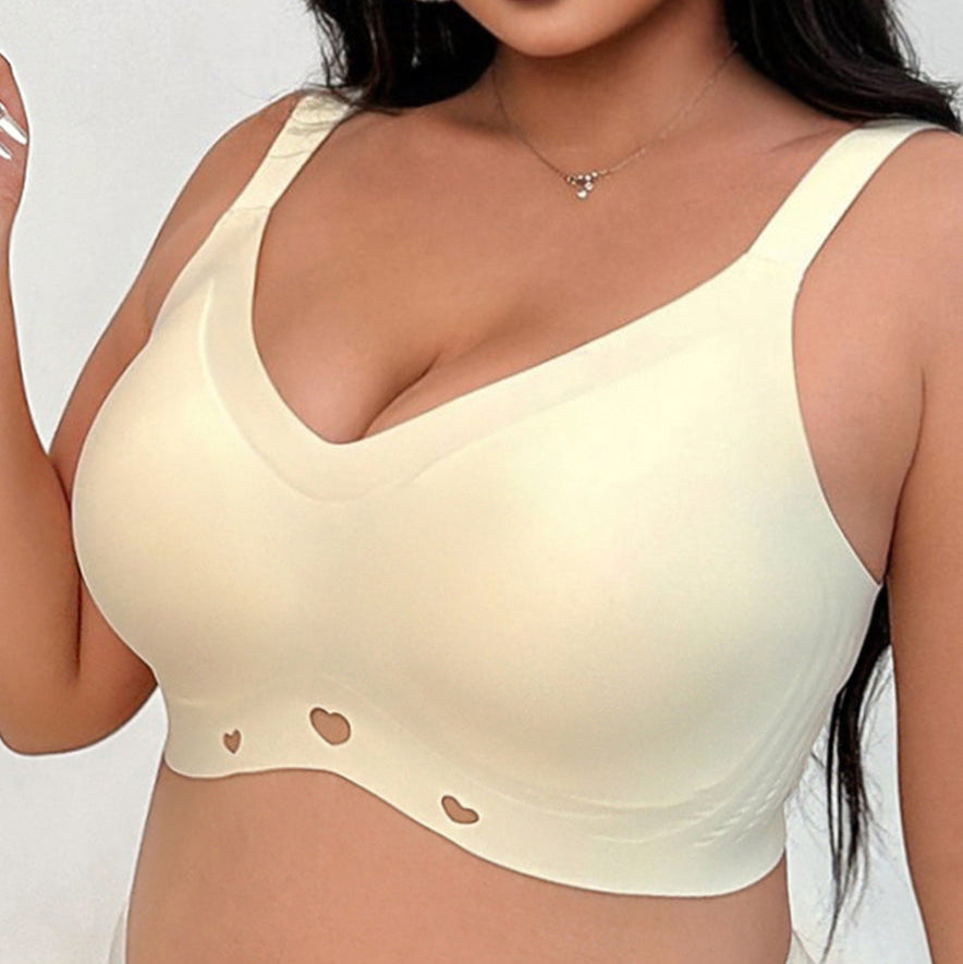 Full Coverage Wireless Bra – Plus Size Seamless Support Bra No Underwire for Large Bust