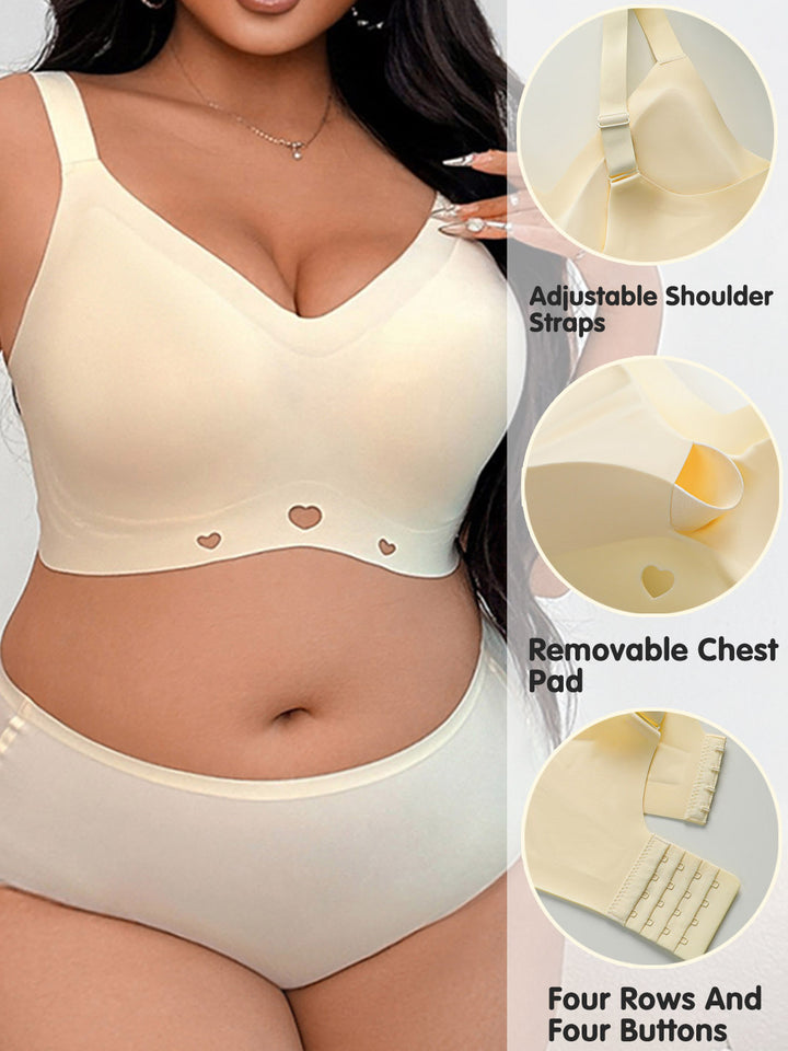 Full Coverage Wireless Bra – Plus Size Seamless Support Bra No Underwire for Large Bust