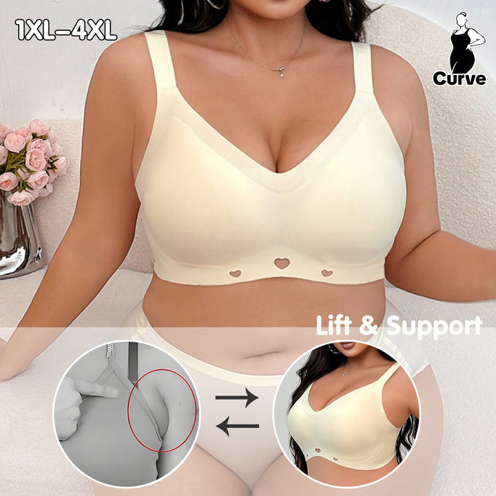 Full Coverage Wireless Bra – Plus Size Seamless Support Bra No Underwire for Large Bust
