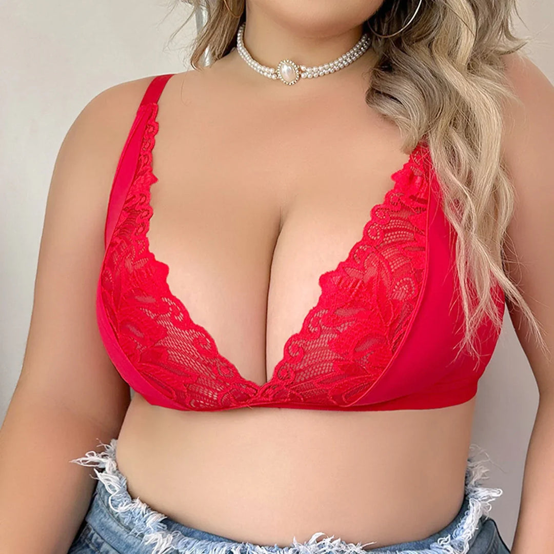 Viomisha 1 PC Sexy Lace Bras for Women Full Coverage Underwire Bras Plus Size Push Up Bra for Heavy Breast 1XL-4XL - Viomisha