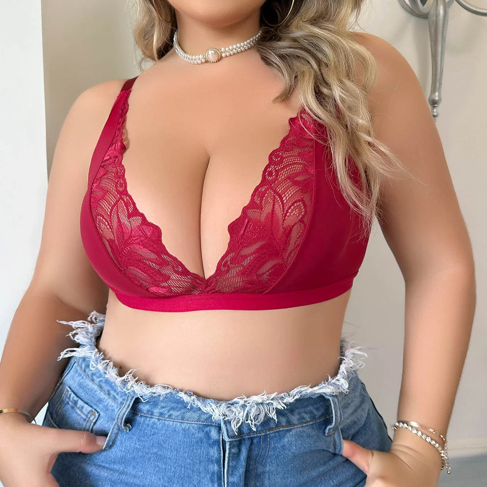 Viomisha 1 PC Sexy Lace Bras for Women Full Coverage Underwire Bras Plus Size Push Up Bra for Heavy Breast 1XL-4XL - Viomisha