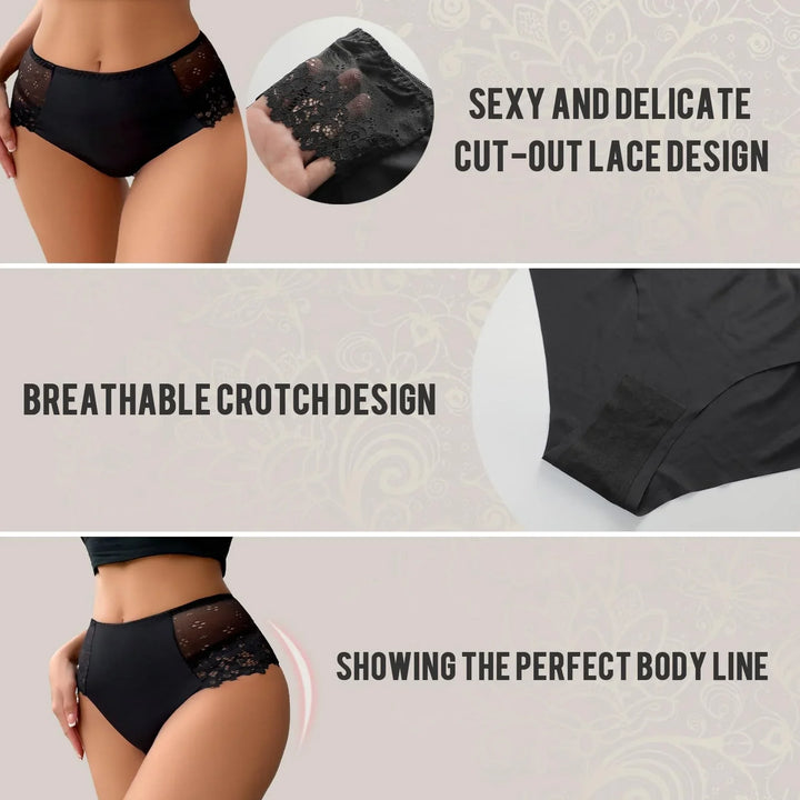 Viomisha Womens Underwear Sexy Lace Panties Low Rise Cheeky Ladies Stretch Full Briefs Soft Hipster Underpants 4 Pack - Viomisha