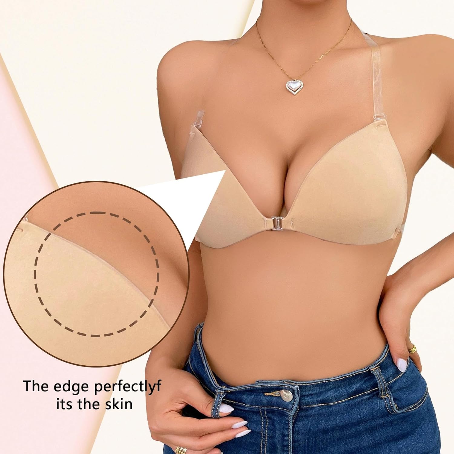 Sticky Bra Push Up for Women, Strapless Invisible Adhesive Bra with Strap for Backless Dress