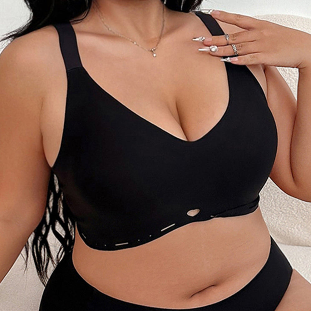 Plus Size Wireless Bra Seamless Full Coverage Comfort Bra for Women No Underwire Soft Support