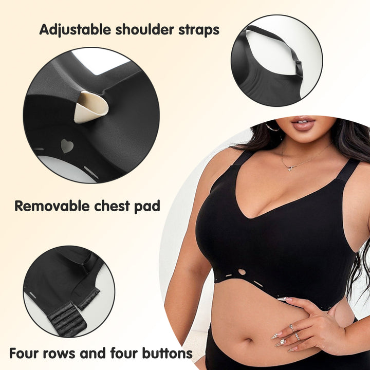 Plus Size Wireless Bra Seamless Full Coverage Comfort Bra for Women No Underwire Soft Support