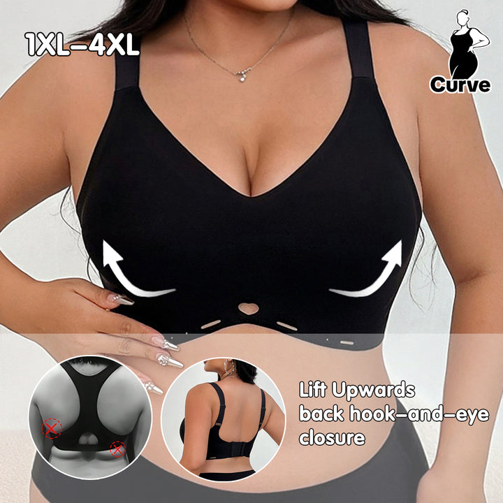 Plus Size Wireless Bra Seamless Full Coverage Comfort Bra for Women No Underwire Soft Support