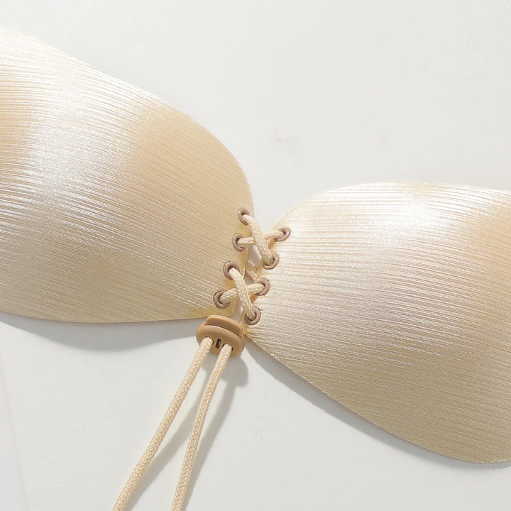 Viomisha 1 Set Women Sticky Bra And Thong Briefs Backless Strapless Bra Push Up Breathable Underwear Adhesive Invisible Lift Up Bras - Viomisha
